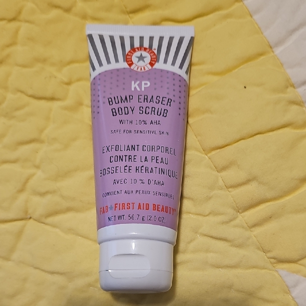 First Aid Beauty KP Body Scrub in Purple and White